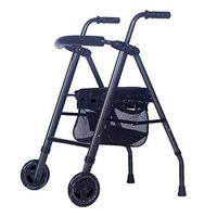 XHRHao Walker with Storage Bag One-Click Folding 4 Adjustable Height Levels(78-98cm) Made of Aluminum Alloy Rollator Prevent Falling Portable Walk Assist for Elderly (Color : Black)