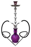 2 hose 26" Purple Hookah shisha nargila bar narguile nargile glass smoking pipe
