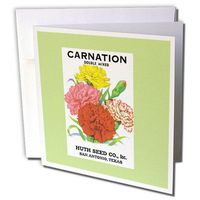 3dRose Carnation Double Mixed Seed Packet from Huth Seed Company - Greeting Cards, 6 x 6 inches, set of 6 (gc_169689_1)