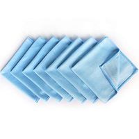 Auto Care Microfiber Glass Cleaning Cloths Towels for Windows Mirrors Windshield Computer Screen TV Tablets Dishes Camera Lenses Chemical Free Lint Free Scratch Free (12"x12", Blue, 8 Pack)