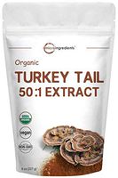 Sustainably US Grown Organic Turkey Tail Mushroom Powder (50:1 Extract), 8 Ounce (227Grams), Naturally Supports Immune Response and Cellular Level, No GMOs and Vegan Friendly