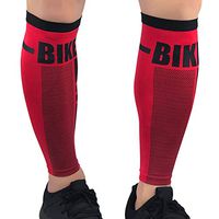 Aland 1Pc Compression Leg Sleeve Sock Cycling Sports Calf Support Protector Brace Red XL