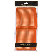 Amscan 4548.05 Reusable Knife Tableware Party Supplies (20 Piece), Orange