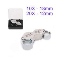 Water & Wood 10X 20X Lens Jeweller Eye Folding Loupe Magnifier Dual Magnifying Glass Boxset
