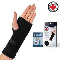 Doctor Developed Wrist & Hand Compression Sleeve/Support/Brace & Doctor Written Handbook - Palm Protector with Gel Pad, Optimum Comfort for Arthritis, Carpal Tunnel, RSI & More (Black, Medium)