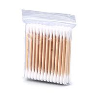 24pcs Small Bags Double-head Q-tip Wooden Cotton Swab Medical Cure Health Makeup Stick