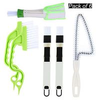 OOTSR 6pcs Window Groove Cleaning Tool, Hand-Held Window Door Track Groove Corner Gap Cleaning Brushes for Sliding Door/Shutter/Car Vents/Air Conditioner/Keyboard (random color)