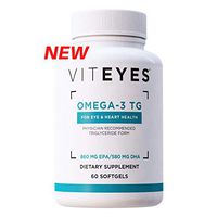 Viteyes Omega-3 TG Eye & Heart Health Supplement, Natural Triglyceride Fish Oil Formula, 60 Softgels