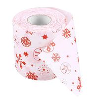 VOSAREA Merry Christmas Toilet Paper,Santa Claus Tissue Paper Roll,Ultra-Soft Roll Paper Tissue Table Napkin Party Favor Novelty Gift for Table Living Room Bathroom(Snowflake Pattern)