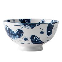 Home big wrist Bowl, Underglaze Japanese-Style Meal Bowl Rice Bowl Household Small Soup Bowl Personality Ceramics Tableware 11 5.8 4.5cm Decorative hotel retro soup bowl