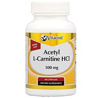 Vitacost Acetyl L-Carnitine HCl - 500 mg - 60 Capsules