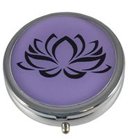 Lotus Flower Small Fashion Daily Three Section Pocket Purse Travel Pill Box Case