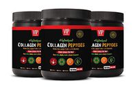 Skin Care Vitamins Powder - Collagen PEPTIDES HYDROLYZED - Hair, Skin, Nail, Joint and Bone Support - hydrolyzed Collagen peptides Capsules - 3 Bottles 3 LB (1362 Grams)
