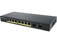 Zyxel 8-Port Gigabit Switch, 77W PoE+, Easy Smart Managed, w/2x SFP Fiber Uplinks (GS1900-10HP)