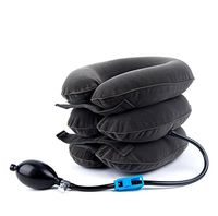 Effortsmy Neck Traction Device - Three Layers Full Velvet Inflatable Cervical Traction Pillow - Fast Neck Pain Relief - Neck Support, Neck Brace, Neck Collar, Grey