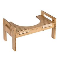 JAWM Adjustable Bamboo Squatting Toilet Stool Portable Bathroom Squatting Urinal with Built-in Foot Massager to Boost Blood Circulation(7" and 9")