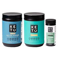 Perfect Keto Bundle - Collagen (Vanilla), MCT Oil C8 Powder (Vanilla), Ketone Test Strips | Best to Burn Fat and Support Energy | 30 Day Supply