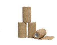 HealiT ShieldGrip™ Cohesive Bandage 4inch-Wide Self Adherent Athletic Wrap Medical Tape, Elastic Flexible Breathable First Aid Gauze Ideal for Stretch Ankle Sprains, Swelling, Sports - Beige - 4 Pack