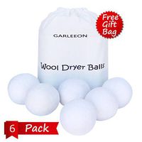 Wool Dryer Balls Organic Reusable Laundry Anti Static Effect 6 Pack Reduces Drying Time Natural Fabric Softener Non-toxic Premium Quality Hypoallergenic Gift Set by GARLEEON