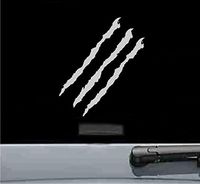 JS Artworks Wild Animal Claw Mark Vinyl Decal Sticker (Silver)