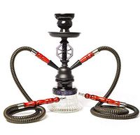 XZYP Arabian Hookah Suit, Hookah Set Double Tube Hookah Glass Pot Shisha Hookah, Hose Combination Series,Black