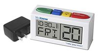 Pill Reminder Talking Alarm Clock with Loud, Easy Set, Multiple Alarms with AC Adapter Included, by MedCenter