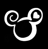 CCI Mickey Mouse Love Ears Decal Vinyl Sticker|Cars Trucks Vans Walls Laptop| White |5.5 x 5 in|CCI1223