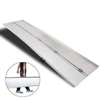 OMECAL10' Wheelchair Ramp Threshold Portable Ramps,10ft for Home Steps Doorway Stairs Aluminum Handicap Metal House Mobile Porch Temporary Multifold Disable No-Sild Scooter Ramps