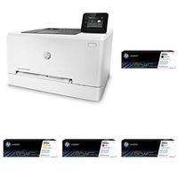 HP LaserJet Pro M254dw Wireless Color Laser Printer (T6B60A) with Standard Yield 4 Color Toner Cartridges