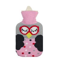 EDTO Hot Water Bottle, Water Injection Hot Water Bottle Winter Plush Portable Warm Water Bag (K)