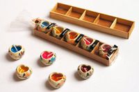 (2 Packs) Thai Spa Candle , Relaxed Aroma Candle with Mini Heart Ceramic Holder Thai Product