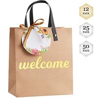 Welcome Bags for Wedding Guests - High Quality Kraft Paper Bags Bulk Perfect as Wedding Welcome Bags for Hotel Guests - Excellent to Present Wedding Favors for Guests with Free Tags and Ribbons