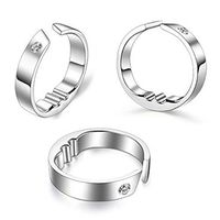 Fashionwu Anti Snore Ring Titanium Steel Acupressure Natural Treatment Against Snoring Stopper Device Finger Ring Sleep Health Care