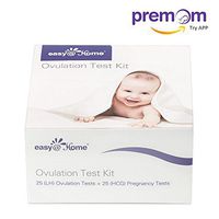 Easy@Home Ovulation (LH) and Pregnancy (HCG) Combo Urine Test Strips Kit (25 LH + 25 HCG)