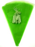 Organza Wine Bottle Wrap with Tassel, 18-inch, 6-pack (Apple Green)