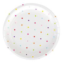Illume Partyware Celebrate Happiness Rainbow Stars Large Plate -Pack of 10