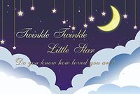 OFILA Twinkle Twinkle Little Star Backdrop 8x5ft Polyester Fabric Kids Twinkle Twinkle Litter Star Birthday Party Decoration Twinkle Star Gender Reveal Party Decor Preschool Events Video Props