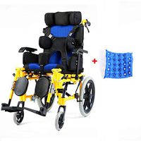 Cm&cl Lightweight Folding Cerebral Palsy Wheelchair, Multi-Functional Fully Lying Flat Reclining Driving Medical Disabled Seat and Decubitus Vushion 25 Holes,Adult