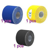 HEALLILY Kinesiology Tape Therapeutic Sports Athletic Tape for Knees Shoulders Muscle Support 500x2.5cm (Dark Blue+Yellow+Black)