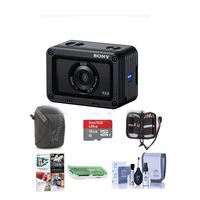 Sony RX0 Ultra-Compact Waterproof and Shockproof Digital Camera with Zeiss 24mm Lens - Bundle with Camera Case, 16GB MicroSDHC Card, Cleaning Kit, Memory Wallet, Card Reader, PC Software Package