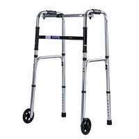 EGCLJ Elderly Walker with Wheel - Folding Walker - Adjustable Elderly Walking Medical Mobility Aid for Handicap - Suitable for The Elderly, Disabilities (Color : White)