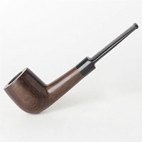 MUXIANG Ebony Wooden Tobacco Pipe 9mm Filters with 3 in 1 Knife Filters Screen Ball Cork Knoker Brush Bag Cleaners