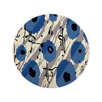 Molyveva Round Area Rug, Hand Woven Cream Chic Bohemian Print Tassels Door Mat Indoor Floor Area Mat Compatible Bedroom Living Room Children Playroom