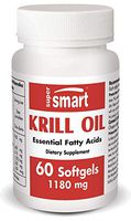 Supersmart - Krill Oil 590 mg - A Superior bioavailable Form of Omega-3 with Astaxanthin Used for Anti Inflammation & Cardiovascular System | Non-GMO - 60 Softgels