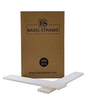 White Paper Regular Straw for Drinks, Home, Party, Special Events, Restaurants & Lounges. Solid Pure White Straws, 250 bulk, 7.75” x 0.24”, 197mm x 6mm
