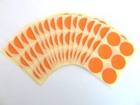 Minilabel 102 Labels , 25mm Diameter Round , Removable / Low Tack Colour Code Stickers Orange
