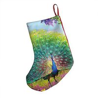 Christmas Decorations Stockings 18" Colourful Peacock Designer Big Xmas Socks for Home Decor