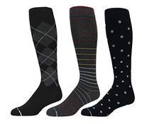 3 Pairs Men's Dr. Motion 8-15 mmHg Graduated Support Compression Knee High Socks (Pack-4)