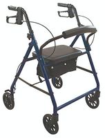 Wave Medical Deluxe Rollator Folding Walker with Wheels in (Blue)