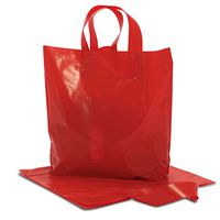 Red Wholesale Shopping Bags 12" X 10" - 2.25 mil Thick | Quantity: 250 Gusset - 4"